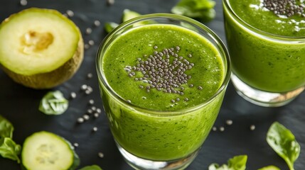 Vibrant Green Smoothies: Fresh Ingredients for a Healthy Lifestyle Bursting with Colorful Goodness