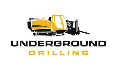 Fiber Optic underground horizontal drilling laying machine logo design excavator heavy equipment
