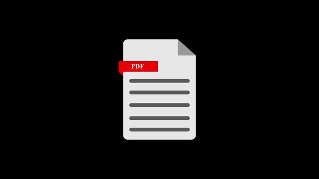 PDF file icon flat style document or presentation icon, template for web site icon animation.44k