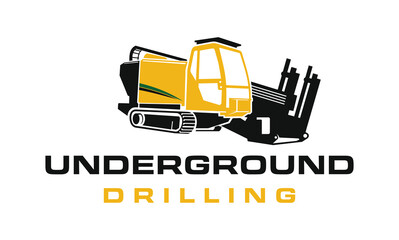 Fiber Optic underground horizontal drilling laying machine logo design excavator heavy equipment