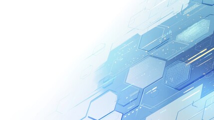 Abstract blue with hexagons and presentation design template creates a modern abstract impression for technology, science and digital identity business.