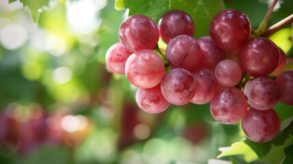 Bunch of Grapes in Sunlight on the Vine