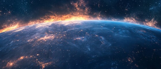 Colorful Universe. Deep Blue and Starry View