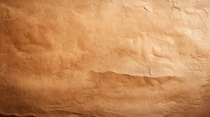 Horizontal view of natural soft kraft paper texture