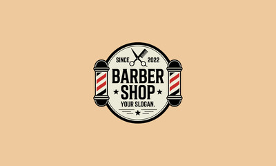 a classic barber shop logo with a vintage style.