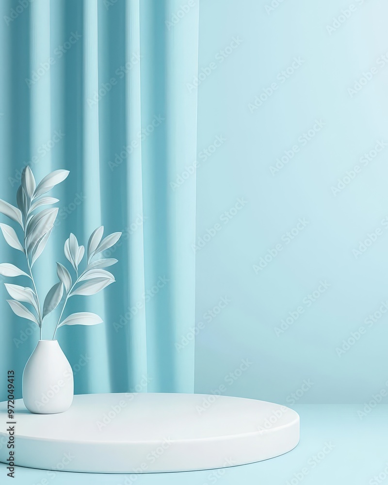 Poster minimalistic abstract light blue background for product presentation with a touch of sophistication.
