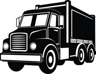 black truck vector illustration silhouette, Print