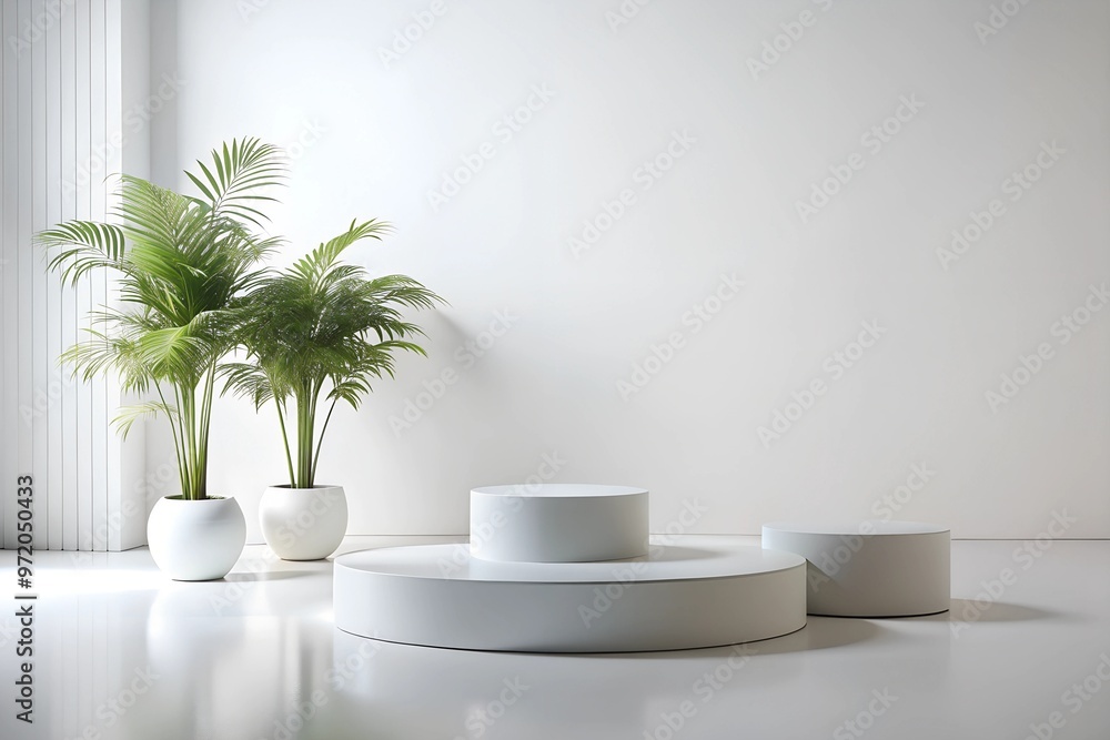 Canvas Prints photo minimal empty podium for product presentation on white background
