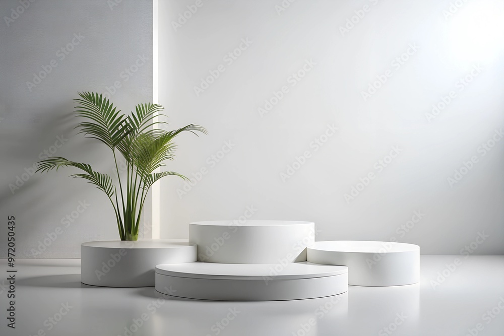 Canvas Prints photo minimal empty podium for product presentation on white background