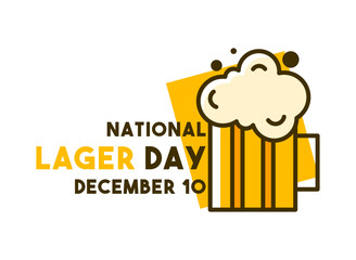 National Lager Day design vector on white background. December 10.