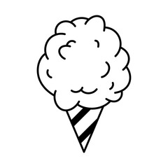 Cotton candy icon on white background.