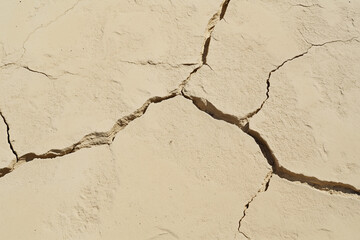 Cracked Beige Ground with Dry Soil Texture