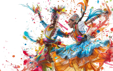 Cultural Extravaganza: Festival Portrait Beauty on white background