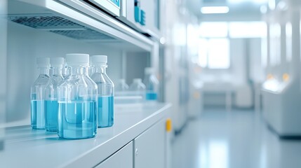 Laboratory setup showing proper storage of biological samples in a biosafety-compliant freezer