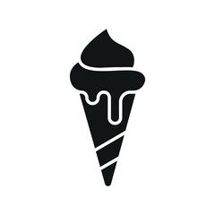 Ice cream food beverage icon vector basic design simple and modern concept