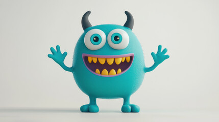 Fototapeta premium Cute Monster Wave.