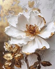 white and gold flower