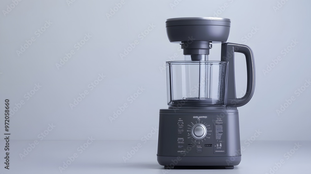 Poster 137. a detailed 3d render of a sleek high-end blender with multiple settings, isolated on a pristine