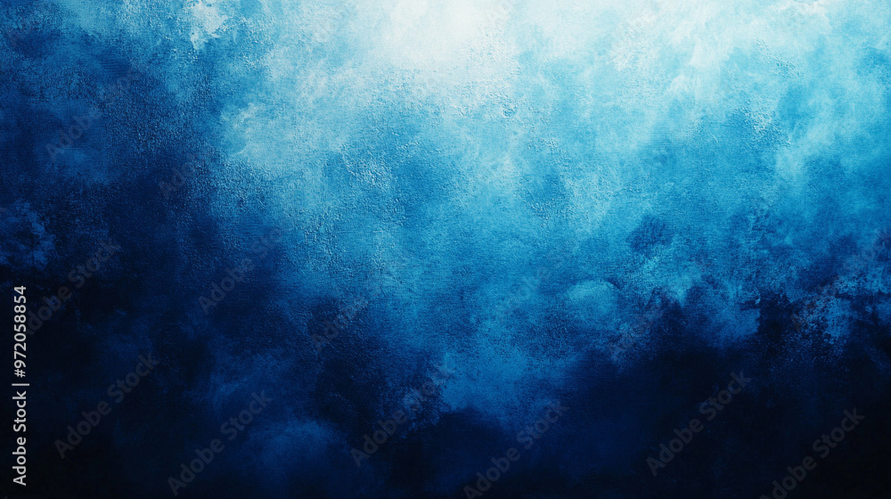 Poster smooth gradient transitions from light to dark shades of blue, creating a calming and minimalistic b
