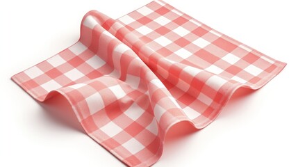 Fototapeta premium These plaid napkins are made of cotton and feature a vintage pattern with white dots on the front. The design features two squares arranged in a diagonal line to create an elegant look