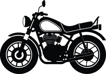Fototapeta premium black motorcycle vector illustration silhouette, Print