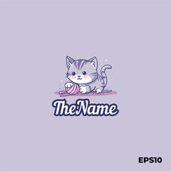 Happy cat logo, vector, mascot, character, cartoon, illustration, eps10