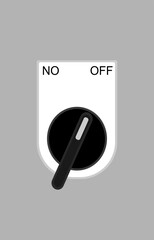 Fototapeta premium Control buttons Industrial electrical control knobs, twist type (Selector switch OFF)