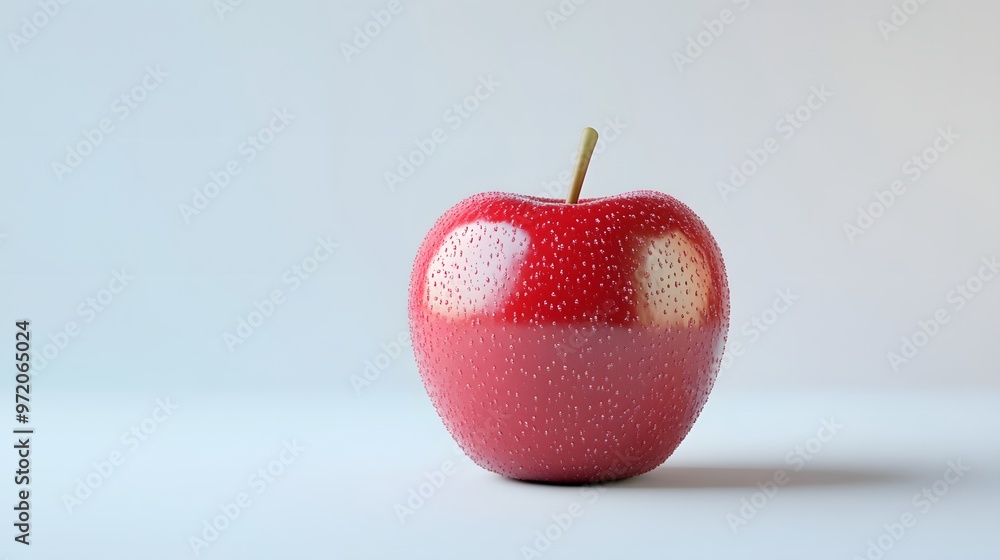 Poster 1. a realistic 3d render of a classic red apple, isolated on a pristine white background