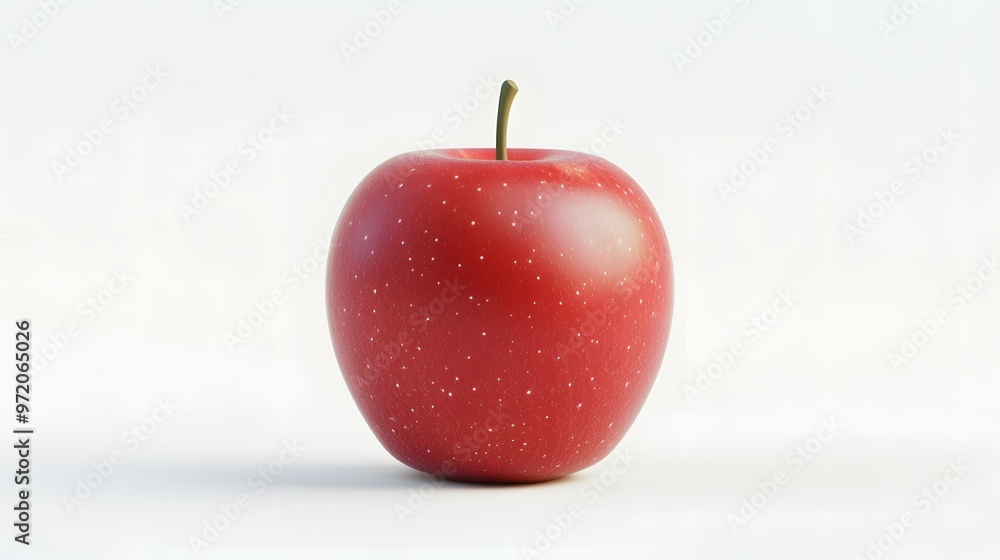 Poster 1. a realistic 3d render of a classic red apple, isolated on a pristine white background