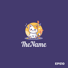 Happy cat logo, vector, mascot, character, cartoon, illustration, eps10