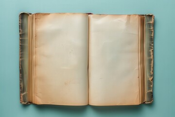 Naklejka premium A book is open to a blank page, generative ai image