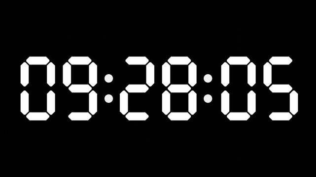09:28 - 60 Second Full-Screen Countdown Timer with 7-Segment Display | 9:28 AM (Nine O'Clock Twenty-Eight Minutes) | Nine O'Clock, Twenty-Eight Minutes