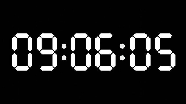 09:06 - 60 Second Full-Screen Countdown Timer with 7-Segment Display | 9:06 AM (Nine O'Clock Six Minutes) | Nine O'Clock, Six Minutes