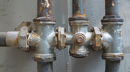 Fototapeta premium Obsolete metal the water supply attachment