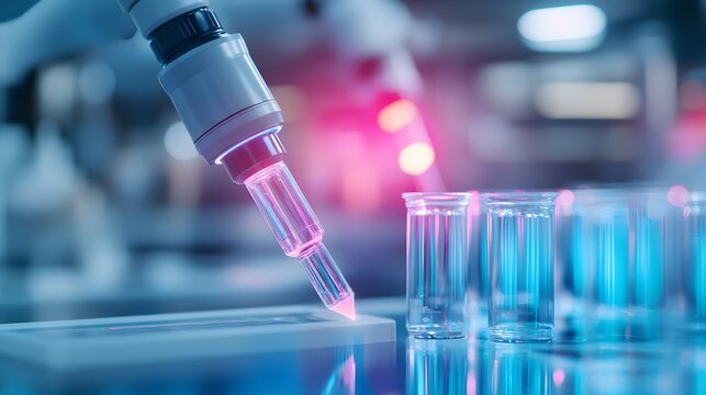 Technicians in a high-tech lab, using robotic arms for stress testing beryllium copper samples, holographic display tracking the test in real-time, industrial setting, vibrant neon highlights