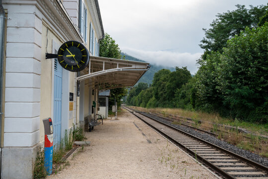 Old train station in a small town of Saillans, France