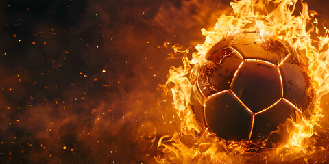 Burning Soccer Ball with Fiery Sparks