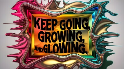 Obraz premium A poster that says keep going and being gluten. 