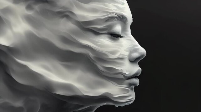 Exploring the artistic fusion of human features and abstract elements in a creative visual representation