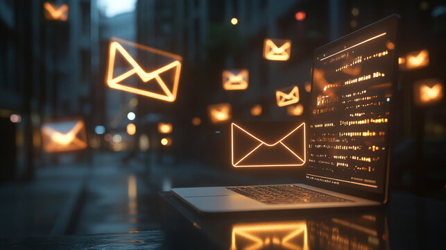 white glowing envelope emits ethereal shapes, symbolizing the transmission of messages, ideas, or secrets. The soft light evokes purity, mystery, and spiritual connection, floating in a serene space