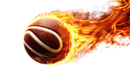 burning soccer ball isolated on white background 