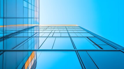 Obraz premium A Low-Angle View of a Modern Glass Building