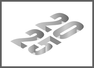 2025 simple 3d typography for happy new year 2025