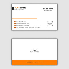 Minimal White Simple Clean Business Card design vector template, Modern creative business card and name card, horizontal clean layout.                