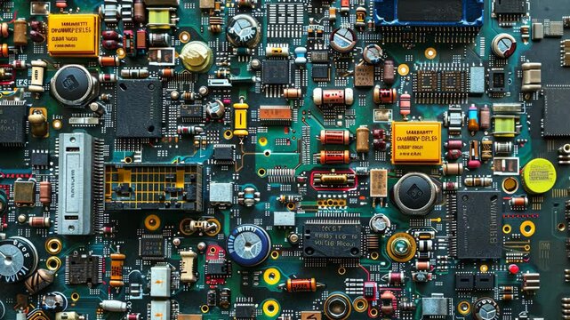 Exploring the intricate design and components of a circuit board with various electronic elements and connections