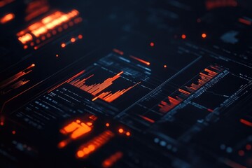 Obraz premium Illuminated electronic data interchanged graphics.