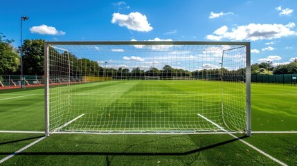 The Goal: Made up of two upright posts and a horizontal crossbar, with a net to catch the ball. The regulation size is 7.32 meters wide and 2.44 meters high.
