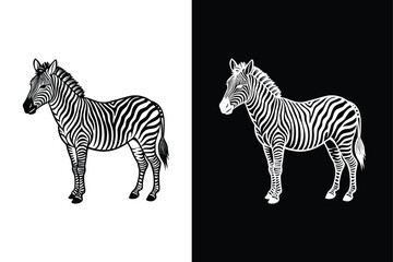 Timeless Black Zebra Logo Design. Striking Black and White Concept
