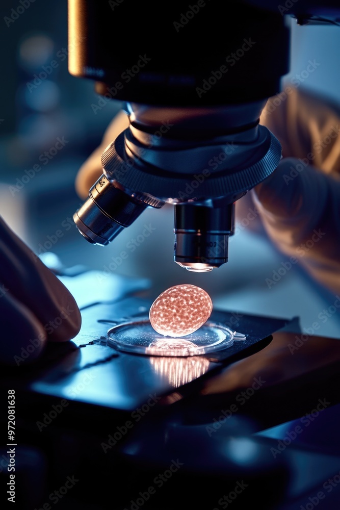 Poster Scientist examining specimen