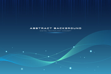 Digital Technology Concept. Abstract background a Blue light. Connection Style. Cyber information, Digital world, Data fiber, Network connection, Internet, Tech data, Future innovation